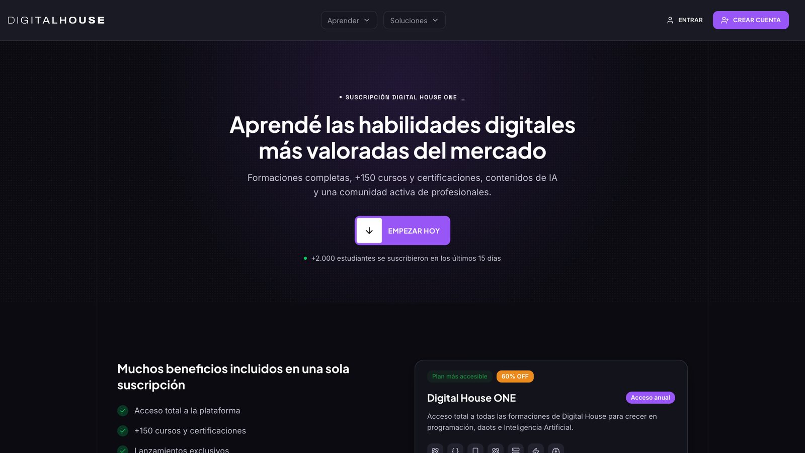 Digital House subscription page